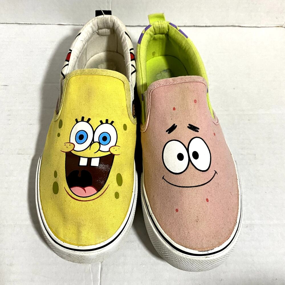 GroundUP Spongebob Squarepants Mismatched Canvas Sneakers Patrick Star Sz 5